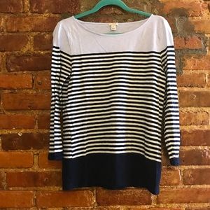 J Crew Periwinkle/Navy/White Striped Top